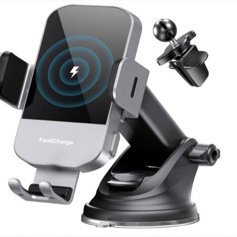 Tiktok Shop Phone Holder, Car Accessories 15W Wireless Fast Auto Clamping Car Charger Fit for Iphone 15 14 13 12 11 Pro Max Smartphone Cellphone Charging