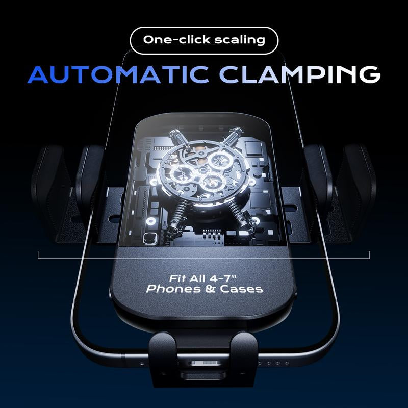 Tiktok Shop Phone Holder, Car Accessories 15W Wireless Fast Auto Clamping Car Charger Fit for Iphone 15 14 13 12 11 Pro Max Smartphone Cellphone Charging