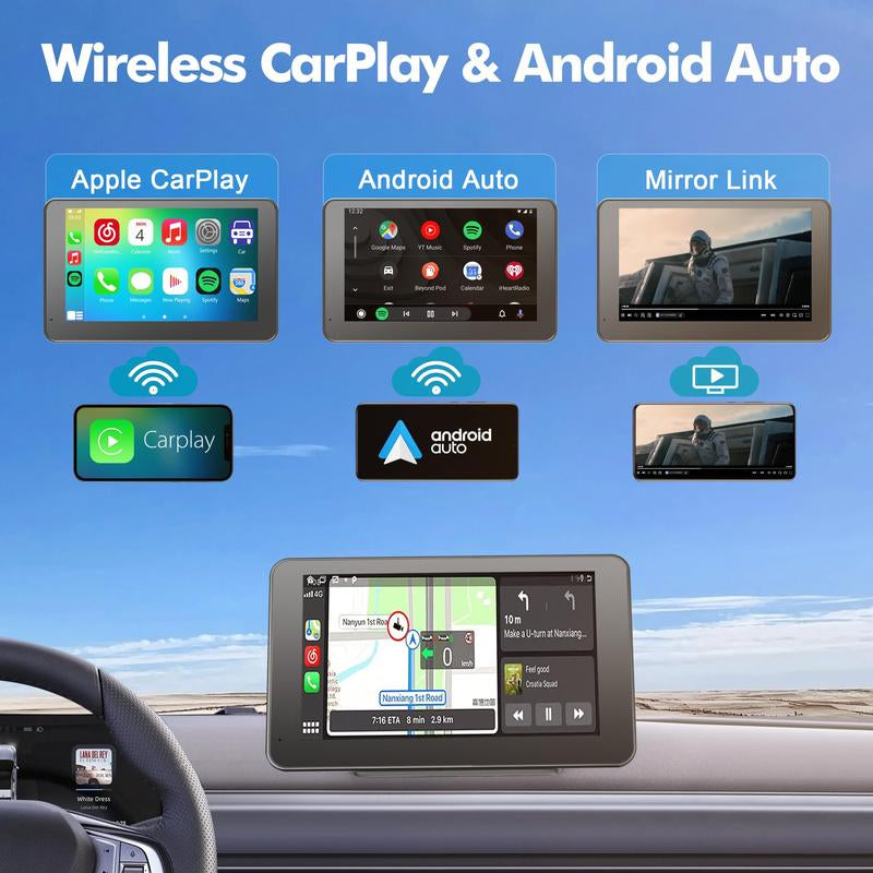 【Paslda】New Year Gift ：2026 Upgraded Wireless Carplay Screen for Andriod & Iphone : the Ultimate Portable Car Play Adapter for Seamless In-Car Entertainment